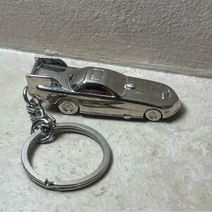 NHRA Silver Tone Race Car Keychain
